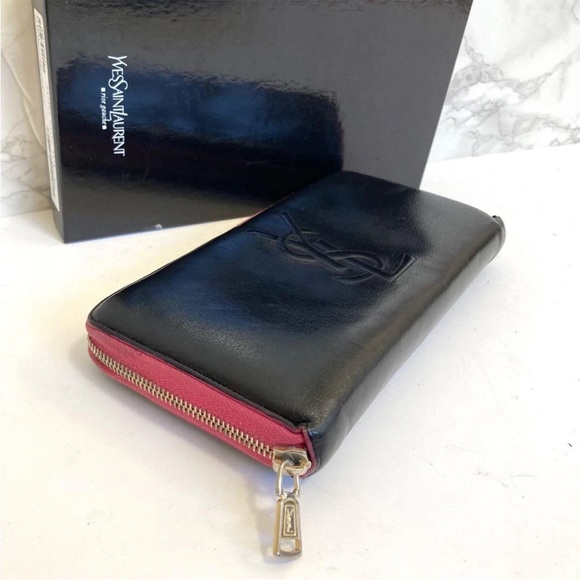 Yves Saint Laurent Black and Pink Zip Wallet - Picture 5 of 8